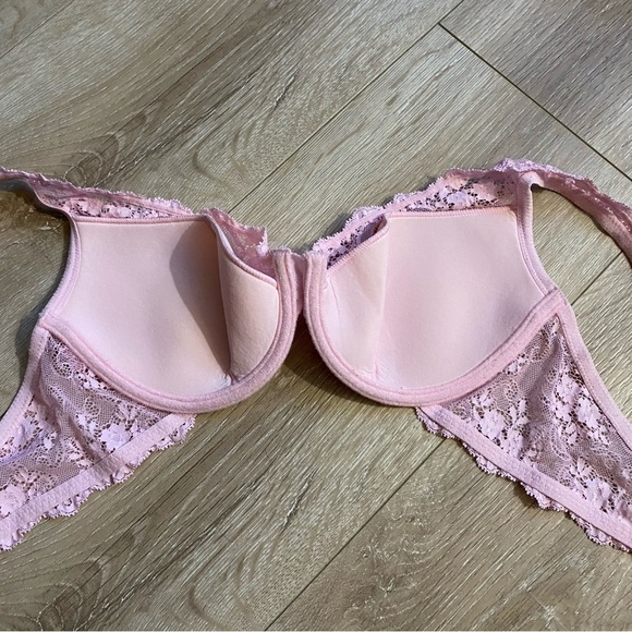 LaSenza lingerie B36 pink bra Y2K lace elegant ballet pink - Picture 3 of 6